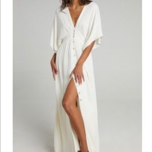 White button down Maxi Dress